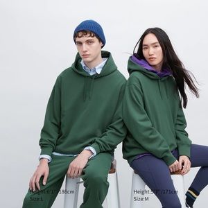 Uniqlo sweat pullover long sleeve hoodie in dark green